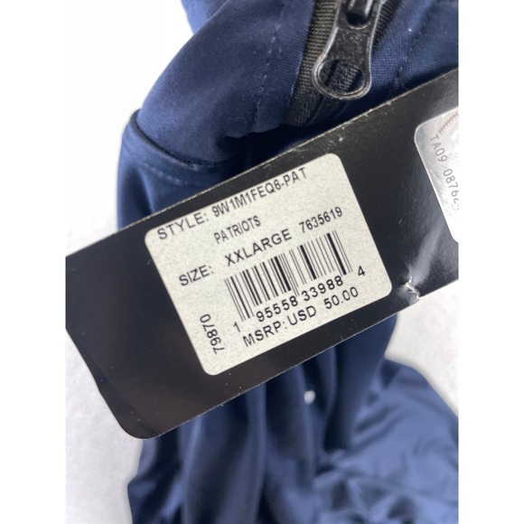 New Era Men's XXL Navy Blue New England Patriots 1/4 Zip Pullover Sweatshirt NWT - Picture 9 of 11